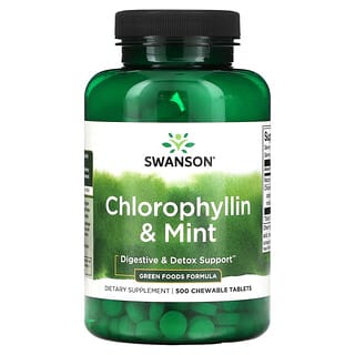 Swanson, Chlorophyllin & Mint, 500 Chewable Tablets