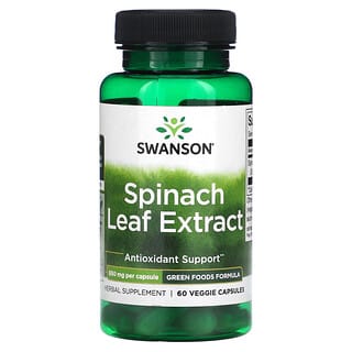 Swanson, Экстракт листьев шпината, 650 мг, 60 растительных капсул