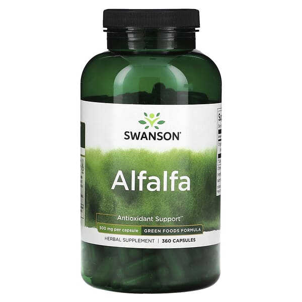 Swanson, Alfalfa, 500 mg, 360 Capsules