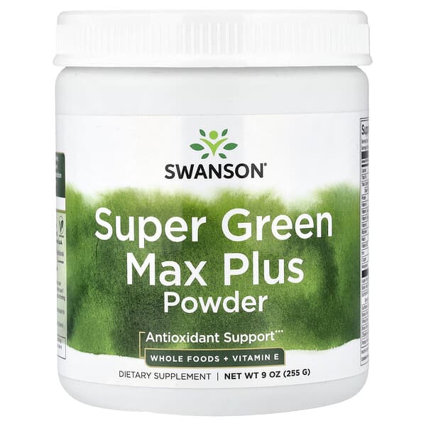 Swanson Vitamins, Super Green Max Plus Powder, 9 oz (255 g) — product photo 1