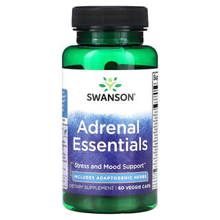 Swanson‏, Adrenal Essentials, תוסף לבלוטת האדרנל,‏ 60 ככמוסות צמחיות