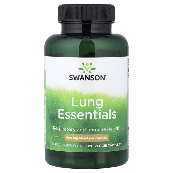 Swanson Lung Essentials, 500 mg, 120 Veggie Capsules