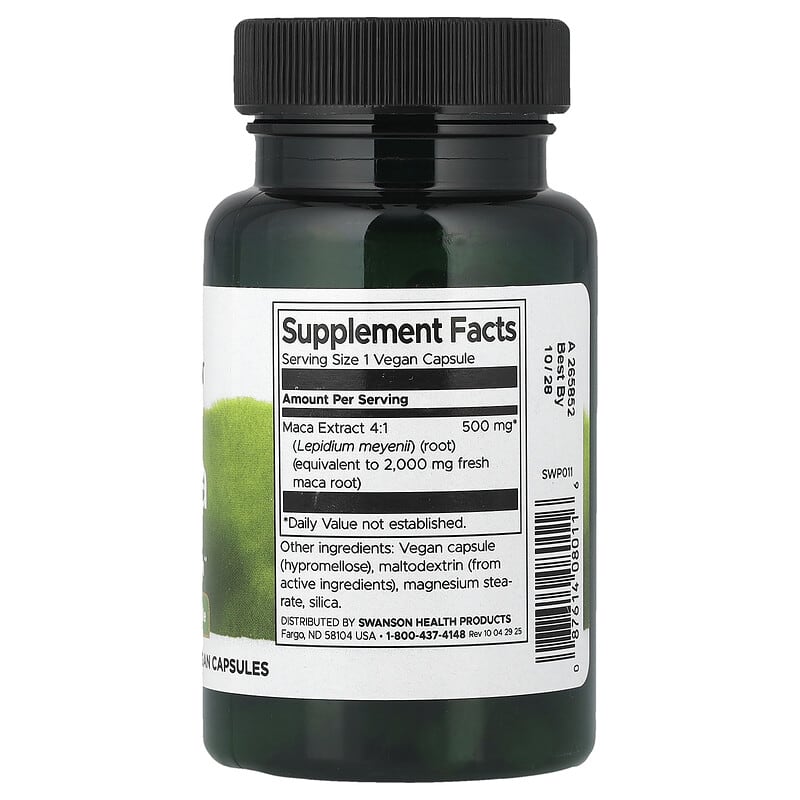 マカ、500mg、ヴィーガンカプセル60粒