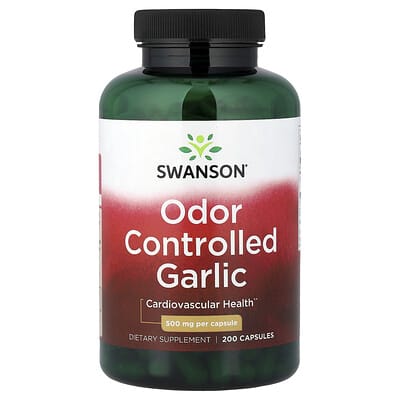 Swanson, Odorless Garlic, 500 mg, 200 Capsules