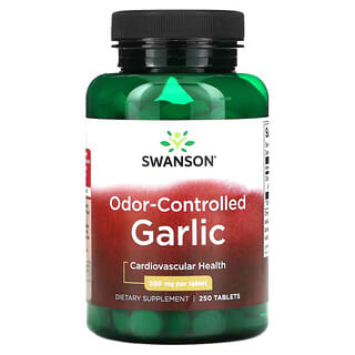 Swanson, Odor-Controlled Garlic, 500 mg , 250 Tablets