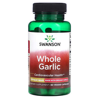 Swanson, Цельный чеснок, 700 мг, 60 растительных капсул