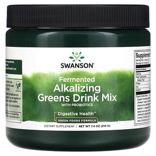 Swanson, Fermented Alkalizing Greens Drink Mix With Probiotics, Trinkmischung aus fermentiertem alkalisierendem Gemüse mit Probiotika, 210 g (7,4 oz.)