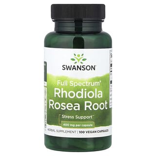 Swanson, Full Spectrum®, Raíz de Rhodiola rosea de espectro completo, 400 mg, 100 cápsulas veganas
