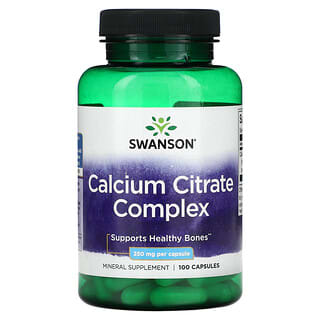 Swanson, Complejo de citrato de calcio, 250 mg, 100 cápsulas