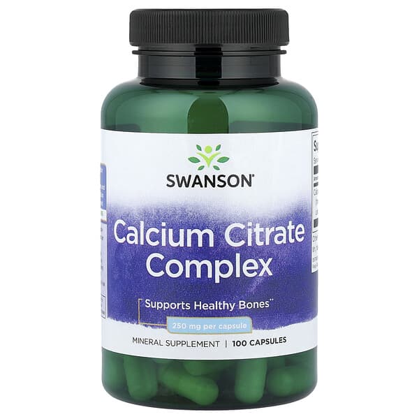 Swanson Vitamins, Calcium Citrate Complex, 250 mg , 100 Capsules — product photo 1