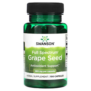 Swanson, Semilla de uva de espectro completo, 380 mg, 100 cápsulas