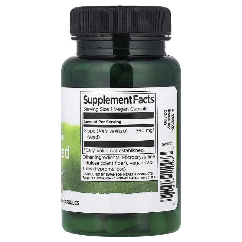 Full Spectrum® Grape Seed, 380 mg, 100 Vegan Capsules