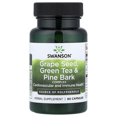 Swanson, Grape Seed, Green Tea & Pine Bark Complex, 60 Capsules