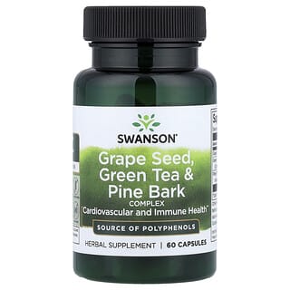 Swanson, Grape Seed, Green Tea & Pine Bark Complex, 60 Capsules