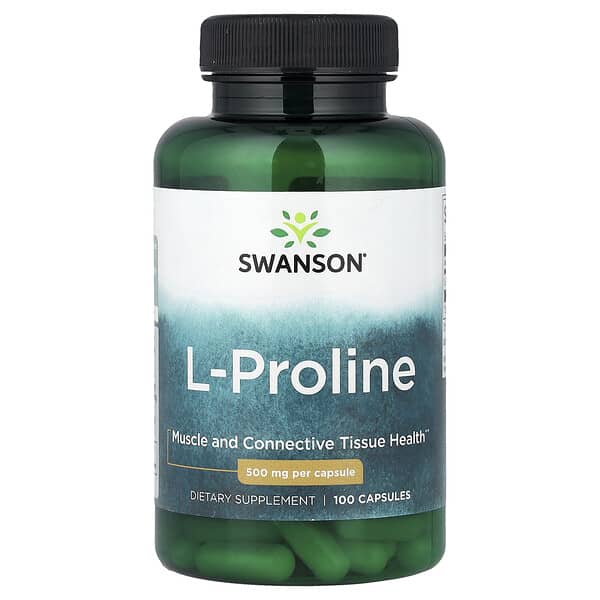 L-Proline, 500 mg, 100 Capsules
