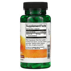 Swanson, Vitamin D3, 1.000 IU (25 mcg), 250 Kapseln