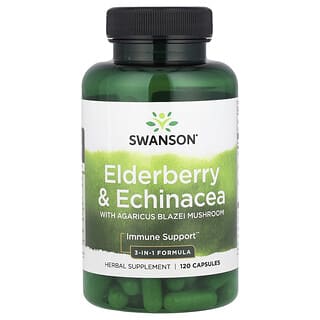 Swanson, Sambuco ed echinacea con fungo Agaricus Blazei, 120 capsule