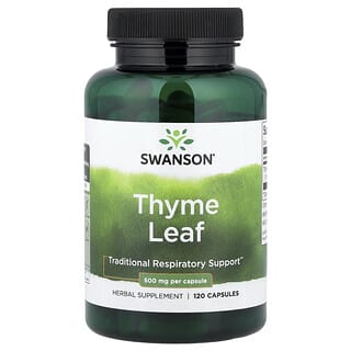 Swanson, Hoja de tomillo, 500 mg, 120 cápsulas