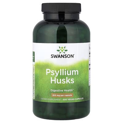 Swanson, Psyllium Husk, Vegan Capsules, 610 mg, 300 Capsules