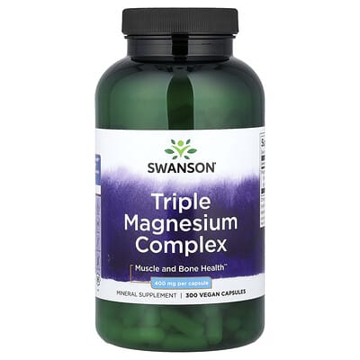 Swanson, Triple Magnesium Complex, Vegan, 400 mg, 300 Capsules
