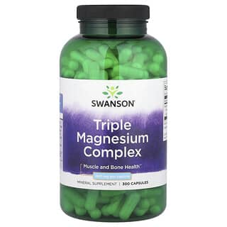 Swanson, Complejo triple de magnesio, 400 mg, 300 cápsulas