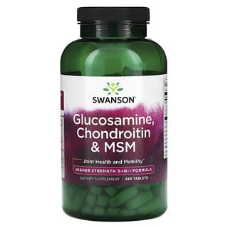 Swanson, Glucosamine, Chondroïtine et MSM, 240 comprimés