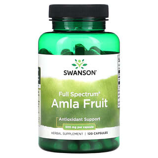 Swanson, Fruta de amla de espectro completo, 500 mg, 120 cápsulas