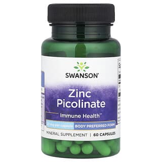 Swanson, Picolinato de zinc, 22 mg, 60 cápsulas