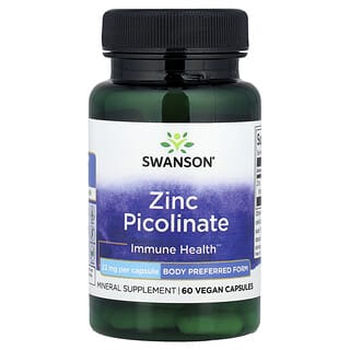 Swanson, Zinc Picolinate, 22 mg, 60 Vegan Capsules