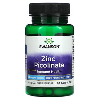 Swanson, Picolinato de zinc, 22 mg, 60 cápsulas
