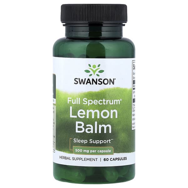 Swanson Full Spectrum®, Lemon Balm, 500 mg, 60 Capsules