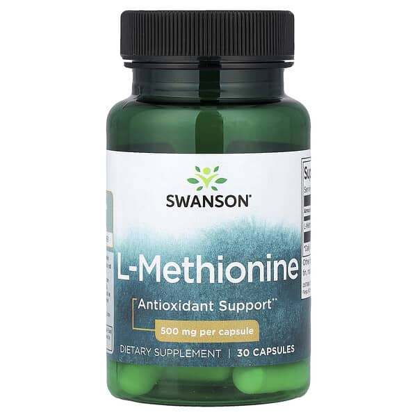 L-Methionine, 500 mg, 30 Capsules
