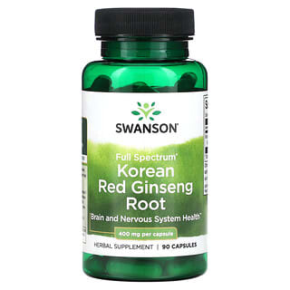 Swanson, Racine de ginseng rouge de Corée à spectre complet, 400 mg, 90 capsules