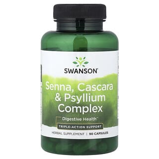 Swanson, Complexo de Senna, Cáscara e Psyllium, 90 Cápsulas