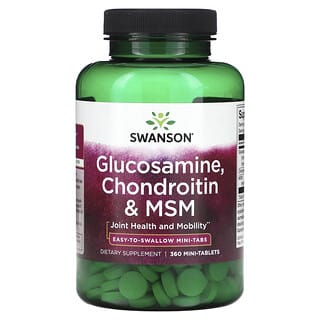 Swanson, Glukozamina, chondroityna i MSM, 360 mini tabletek