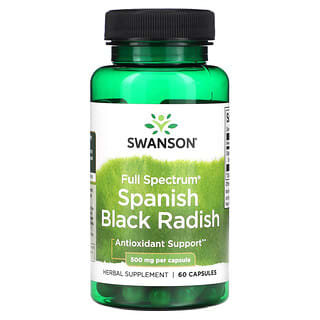 Swanson, Rabanete Preto Espanhol de Espectro Completo, 500 mg, 60 Cápsulas