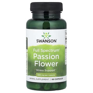 Swanson, Flor da Paixão de Espectro Completo, 500 mg, 60 Cápsulas