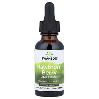 Swanson, Extrait liquide de baie d'aubépine, Sans alcool ni sucre, 29,6 ml (1000 mg par portion)