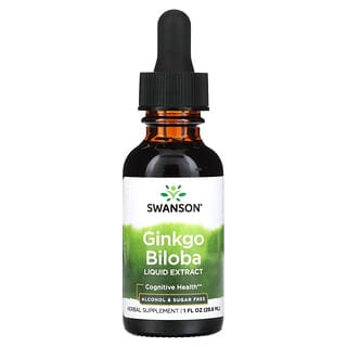 Swanson, Ginkgo Biloba Liquid Extract, Alcohol & Sugar Free, 1 fl oz (29.6 ml)