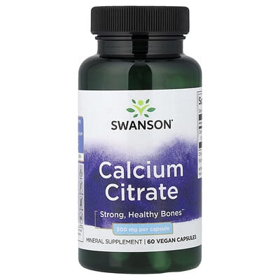 Swanson, Calcium Citrate, 200 mg, 60 Vegan Capsules