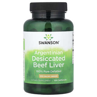 Swanson, Argentinische getrocknete Rinderleber, 500 mg, 120 Kapseln