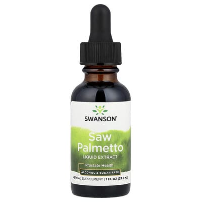 Swanson, Saw Palmetto Liquid Extract, Alcohol-Free and Sugar-Free, 1 fl oz (29.6 ml)