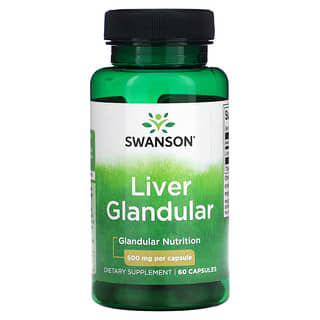 Swanson, Glandular hepática, 500 mg, 60 cápsulas