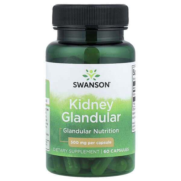 Kidney Glandular, 500 mg, 60 Capsules