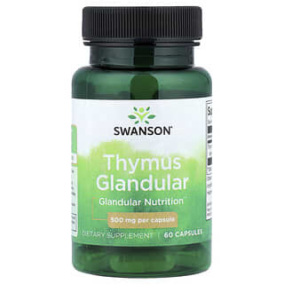 Swanson, Timo glandular, 500 mg, 60 cápsulas
