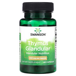 Swanson, Thym glandulaire, 500 mg, 60 capsules