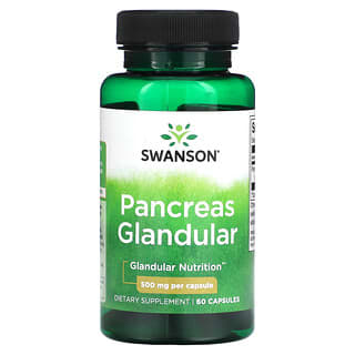 Swanson, Pancréas glandulaire, 500 mg, 60 capsules