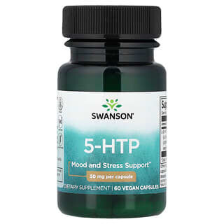 Swanson Vitamins, 5-HTP, 50 mg, 60 Veganska Kapslar
