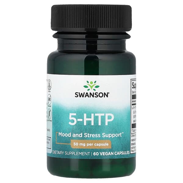 Swanson Vitamins, 5-HTP, 50 mg, 60 Vegan Capsules — product photo 1