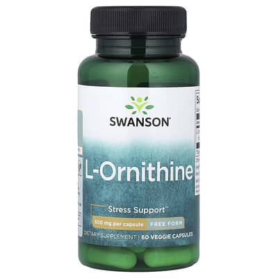 Swanson, L-Ornithine, Free, 500 mg, 60 Vegetarian Capsules